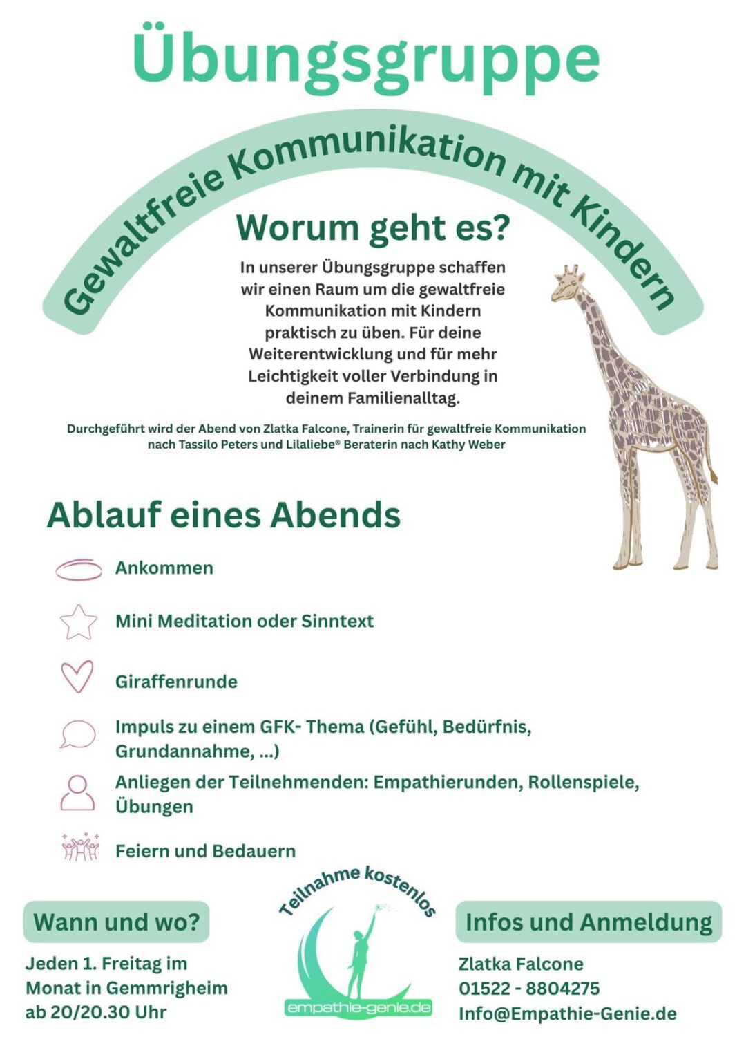 Flyer Übungsgruppe Gewaltfreie Kommunikation in 74376 Gemmrigheim.